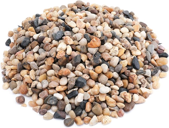 WUWEOT 12 Pounds Decorative Small Pebbles, Natural Gravel Mixed Color Stones for Fresh Water Fish Animal Plant Aquariums, Landscaping, Home Decor etc (0.4"-0.8")