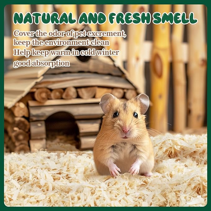 Sukh 14 OZ Aspen Hamster Bedding - Aspen Shavings Pet Supplies Bedding and Litter for Guinea Pig Rabbit Snake Enclosure Horse Bunny Hedgehog Chicken Coop Reptile Chinchilla Small Animal