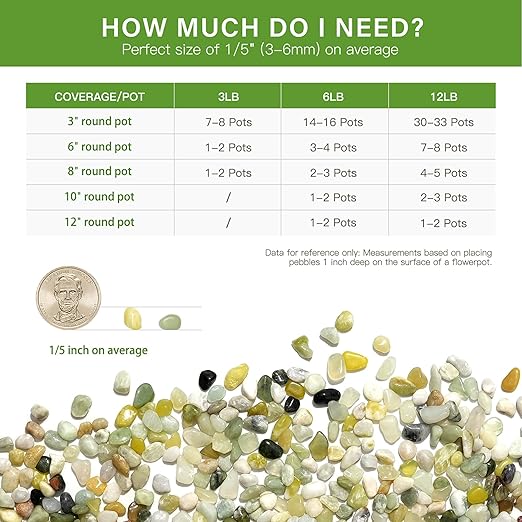 NUPICK 3 lbs Pebbles for Indoor Plants, 1/5 Inch Pea Gravel for Fish Tank, Polished Decorative Rocks for Succulent, Natural River Stones for Vases, Cactus, Landscaping, Bird Bath, Aquarium, Jade