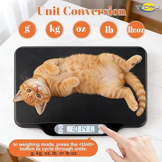 Digital Pet Scale for Accurate Weighing & Baby Scale Kitten Scale– High-Precision Puppy Scales, Dog Cat Scale | 30kg/66lb Capacity, 2g Accuracy, Non-Slip Mat, Tare & Hold Function