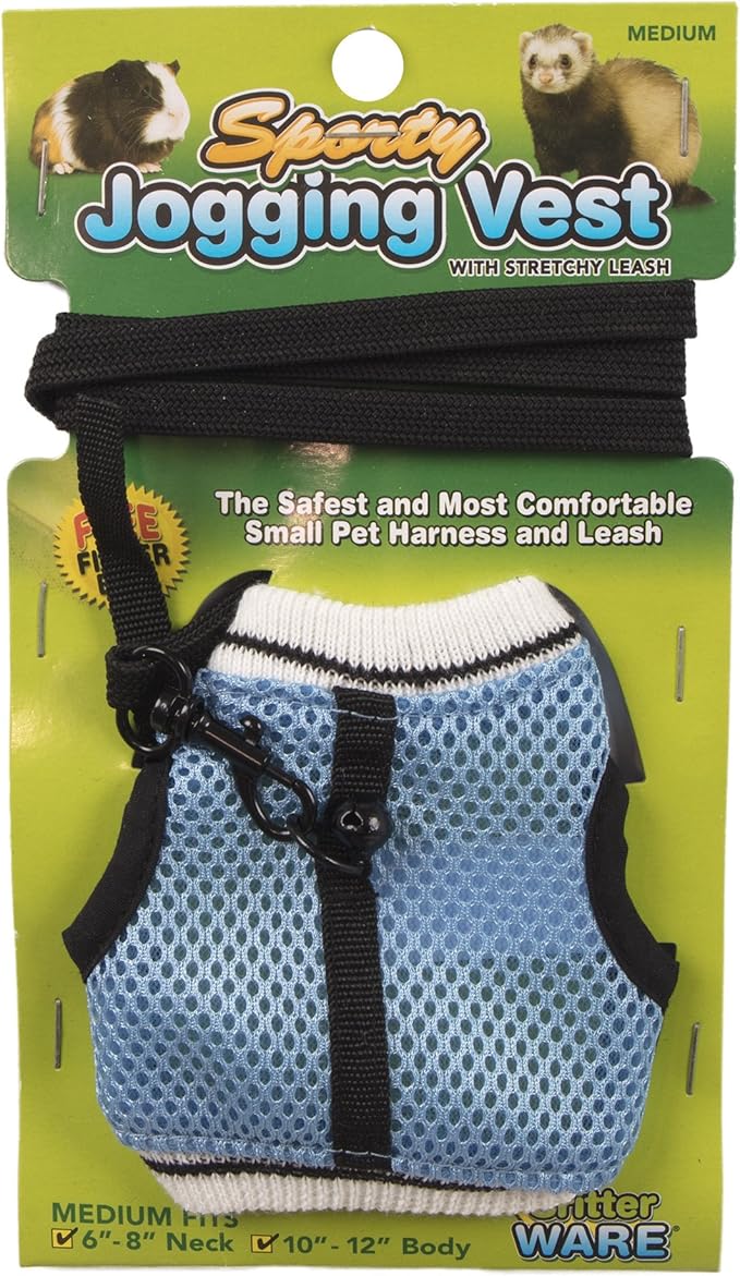 Ware Manufacturing Nylon Walk-N-Vest Pet Harness and Leash for Small Pets, Medium - Colors May Vary