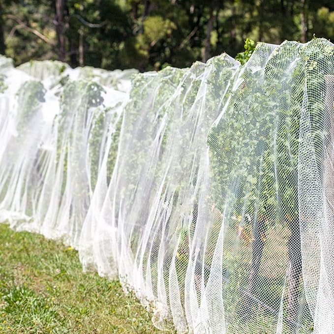 Garden Mesh Netting, 8' x 20' Mosquito Bird Netting Barrier Row Cover, Fruit Tree Net Screen Protect Plant Vegetables Fruits Crops from Cicada, Garden Bed Cover Plant Protecting Net