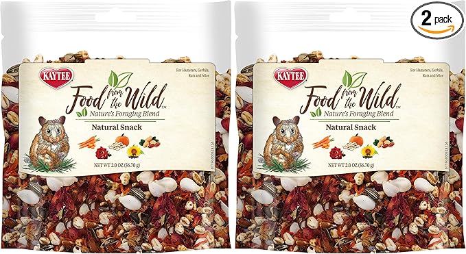 Kaytee Food from The Wild Natural Snack for Pet Hamsters, Gerbils, Rats and Mice, 2 Ounces (Pack of 2)