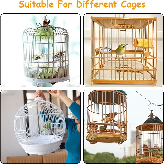 Adjustable Bird Cage Seed Catcher, Black Bird Cage Net Birdcage Cover Skirt Nylon Mesh Netting, Stretchy Birds Cages Guard for Parrot Parakeet Macaw African Any Cages Cover