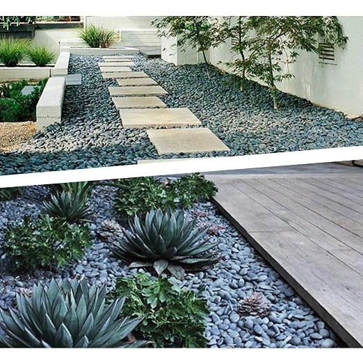 Quibbay 45 LB Mexican Beach Pebbles, 0.4-1 Inch Natural Unpolished Bulk Rocks, Decorative River Rocks for Landscaping Garden Paving Plant, Rocks for Walkways and Outdoor Decorative Stone, Grey