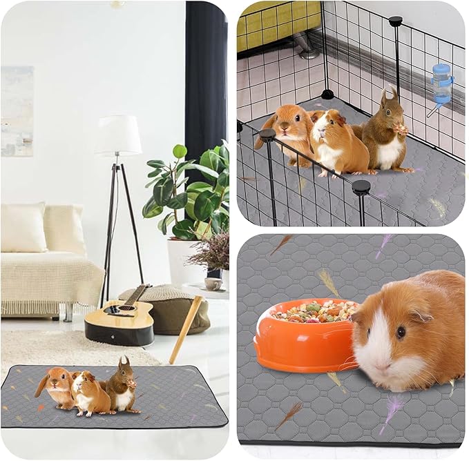 2Pcs Guinea Pig Cage Liners,Guinea Pig Fleece Cage Liners36''X36'' Super Absorbent Washable Pee Pads Reusable for Rabbit Hamster Chinchilla