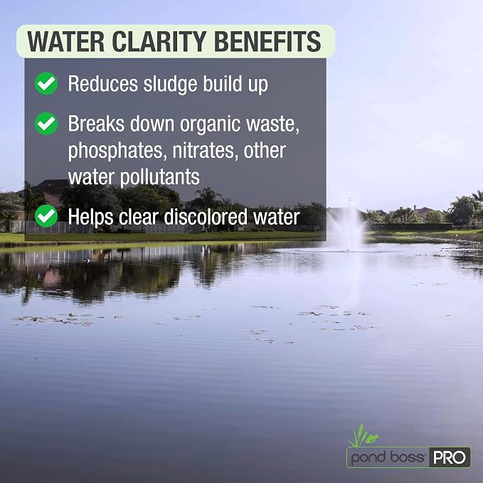 pond boss® PRO The Block –Sludge Remover & Odor Eliminator – Beneficial Bacteria Treatment for Lakes & Large Ponds, Clears Cloudy or Discolored Water, 1 lb Treats 1 Acre-Foot, 325,000 Gallons