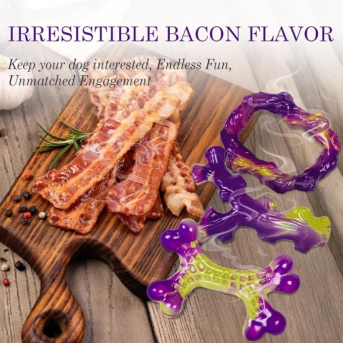 Frienhund Tough Dog Toys for Aggressive Chewers 3 Pack, Indestructible Dog Toys for Large Dogs, Dog Chew Toys, Aggressive Chew Toys to Keep Them Busy, Dog Bones for 30-75lbs Medium/Large Breeds