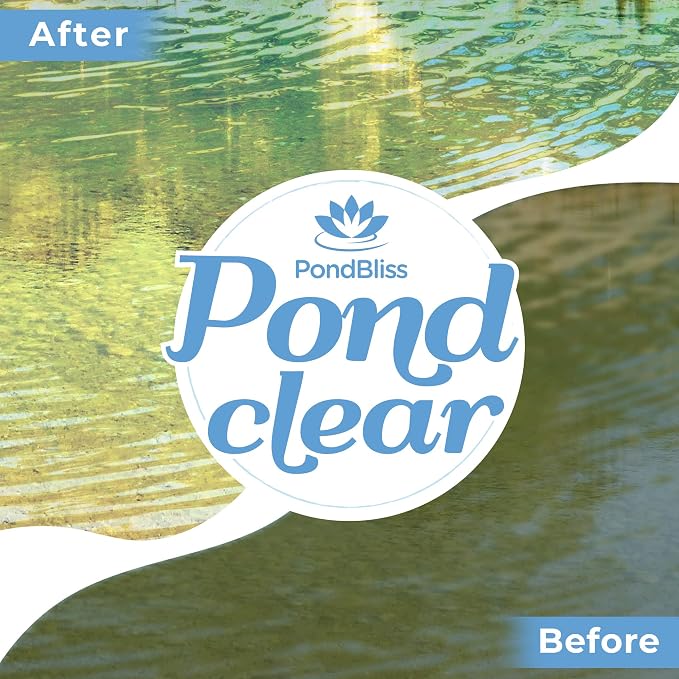 Pond Clear for Outdoor Ponds Clarifies Water and Fish Safe - 32oz | Beneficial Enzymes Reduce Pond Muck and Odors, Long Term Treatment for Large Ponds, Safe for Koi and Wildlife