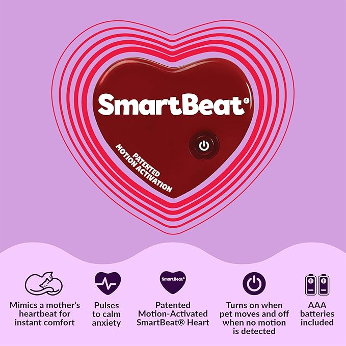 Snuggle Kitty Heartbeat Cat Toy for Kittens and Cats with Real-Feel Pulse and Heat Pack, Calming Sleep Aid for Cat Anxiety, New Kitten Essentials - Tan Tiger