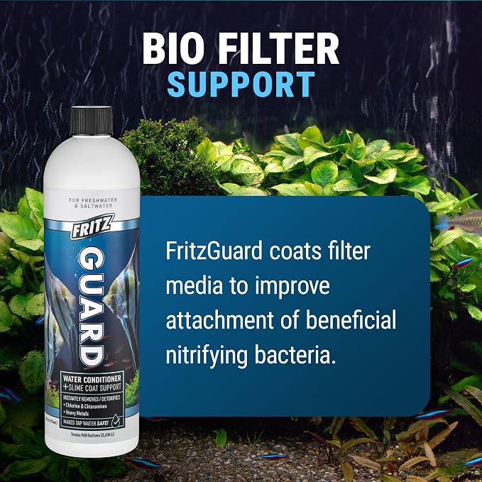 Fritz Aquatics FritzGuard Water Conditioner/Dechlorinator Makes Tap Water Safe for Fresh & Salt Water Aquariums (16-Ounce)