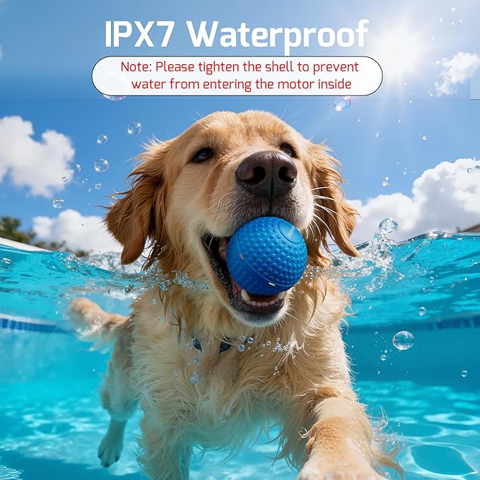 SNOYWEN Smart Interactive Dog Toy, Automatic Moving Bouncing Rolling Ball, Food-Grade Rubber Material IPX7 Waterproof Active Ball for Medium and Large Dogs