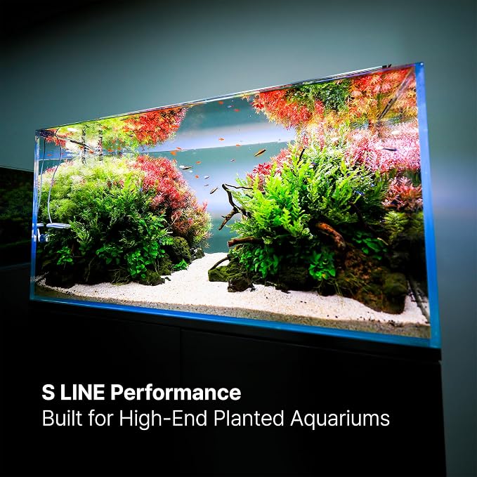 TWINSTAR S Line 450S WRGB LED Aquarium Light, Fits 18-22 Inch Tanks | Bluetooth controller included. WRGB 400-780 nm spectrum for planted tanks, 24-hour timer, 0-100% dimming, sunrise/sunset.