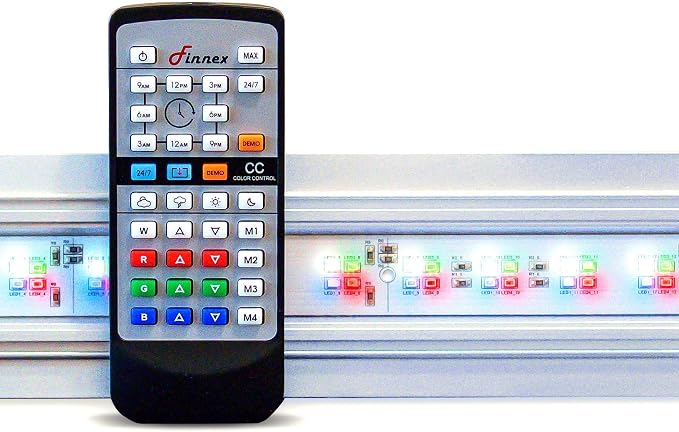 Finnex Planted Plus True 24/7 + HLC Aquarium LED Light, Automated Full Spectrum Fish Tank Light, True 660nm Deep Red Plant LEDs, 30 Inch, (HLC-30)