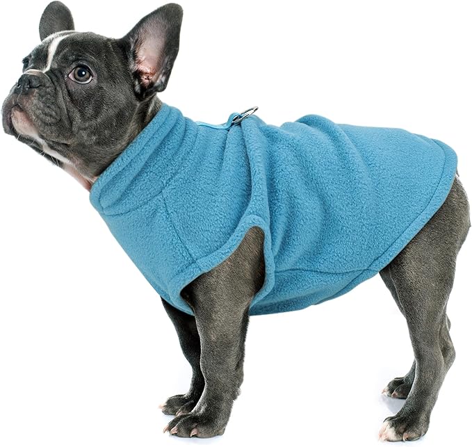 Sleeveless Pullover Fleece Vest for Small Dogs: Cozy Polyester Dog Jacket, Tank Top Sweater with Leash Ring and Armholes, Crisp, Warm, and Easy-to-Wear Design for Everyday Comfort Lake Blue 2XL