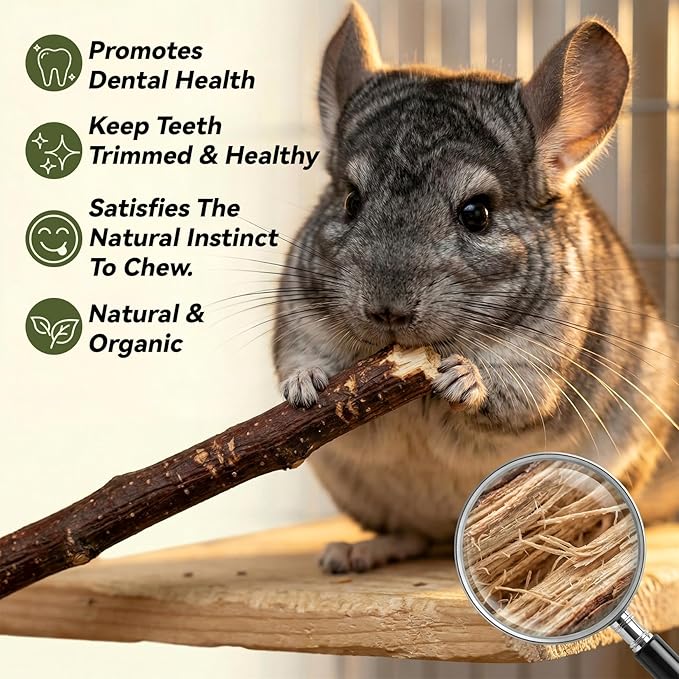 Sukh Natural Organic Apple Sticks - 300g Apple Sticks for Rabbits,Hamster Chew Stick for Hams Rabbit Bunny Gerbil Guinea Pig Squirrel Chinchilla,Small Animal Chew Sticks