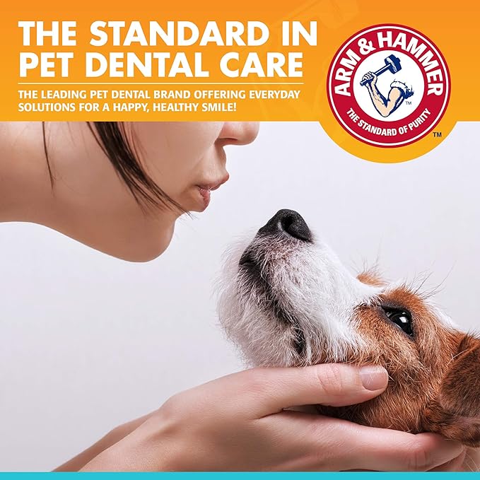 Arm & Hammer for Pets Fresh Breath Kit for Dogs | Contains Toothpaste, Toothbrush & Fingerbrush | Reduces Plaque & Tartar Buildup | Safe for Puppies, 3-Piece Kit, Vanilla Ginger Flavor | 72 Pack