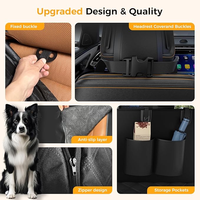 Dog Car Seat Cover for Back Seat,100% Waterproof Scratch Proof Nonslip Seat Cover,600D Heavy Duty Scratch Soft Dog Hammock