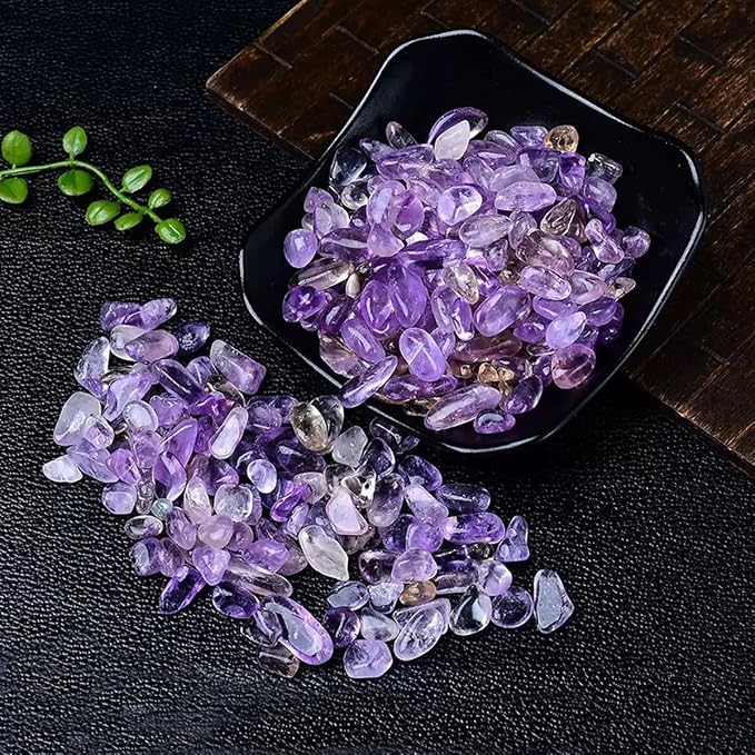 Erliway 100g Natural Ametrine Crystal Chips 7-9mm Tumbled Stones | Small Crushed Crystal Stone, Polished Crystals Chips for Fish Tank, Healing Tumbled Rocks for Reiki Jewelry Making Home Décor