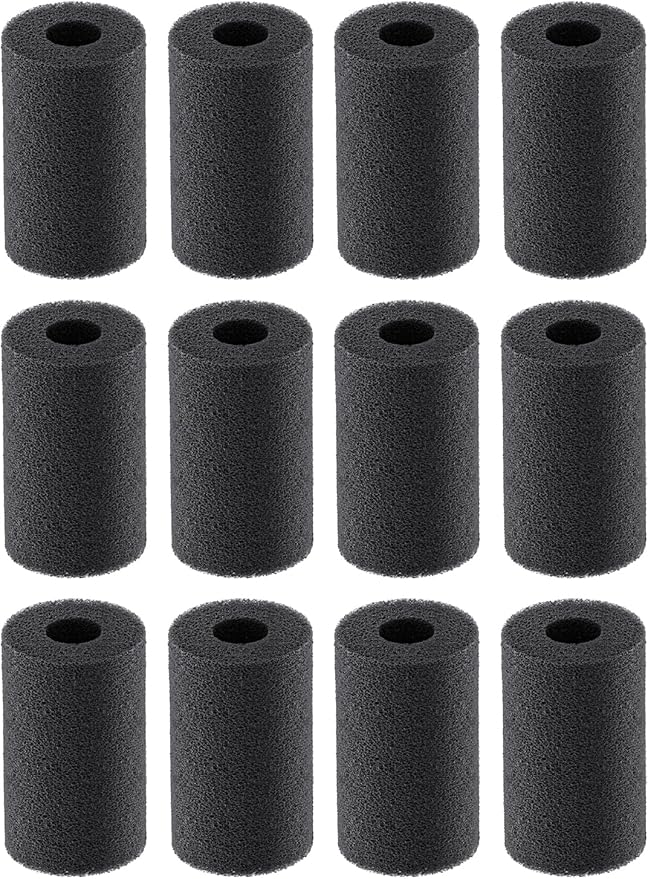 Pawfly 12 Pack Pre-Filter Sponge, 0.6" Aquarium Intake Filter Sponge Foam Cover Rolls for Small Fish Shrimp Fry Fish Tank Covers Accessories