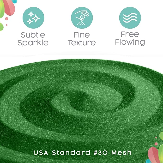 Emerald Green Unity Sand -1.5 LB (22 oz), Jewel Tone Colored Sand for Weddings, Vase Filler, Home Decor, Crafts, Terrariums, and More