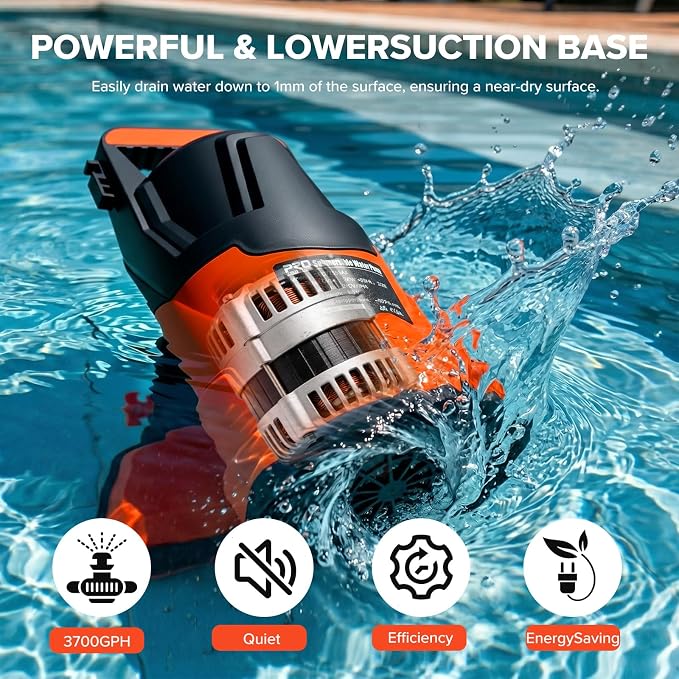 Prostormer 1HP 3700GPH Submersible Clean Water Pump with 31ft Lift | Water Pump with Auto Float Switch, Waterproof, for Tanks/Basements/Pools