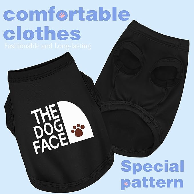 Personality Canine Attire: Soft, Lightweight Cotton Dog Clothes with 'The Dog Face' Print. Small and Medium Breeds, Perfect for Everyday Wear, Comfortable and Breathable Dog Shirt Purple XS