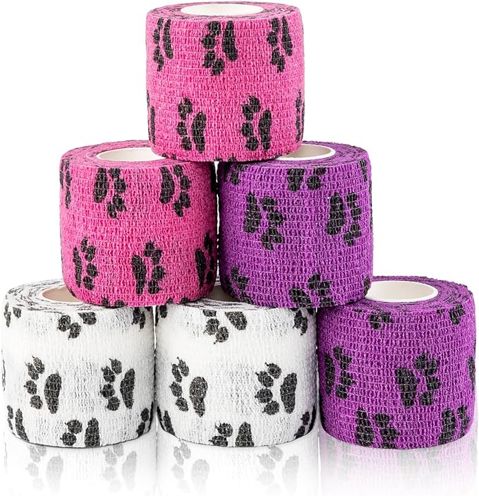 AUPCON Vet Wrap Cohesive Bandages Bulk Self Adhesive Bandage Wrap Self Adherent Wrap Non-Woven for Dogs Pet Animals & Ankle Sprains & Swelling (2 Inch Mix)