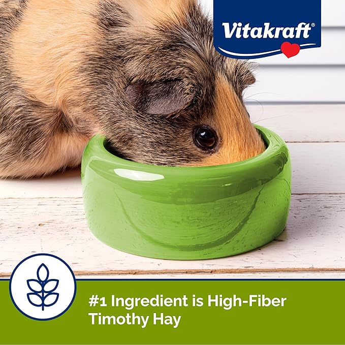 Vitakraft Vita Smart Guinea Pig Food – 4 lbs Bag - High Fiber Timothy Hay – with Vitamins Minerals, Probiotics for Engaging Foraging and Daily Nourishment - Includes Fruits, Vegetables and Vitamin C