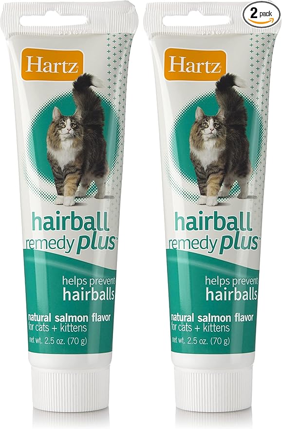 Hartz Hairball Remedy Plus Salmon Flavored Paste for Cats and Kittens, 2.5 Ounce (Pack of 2)
