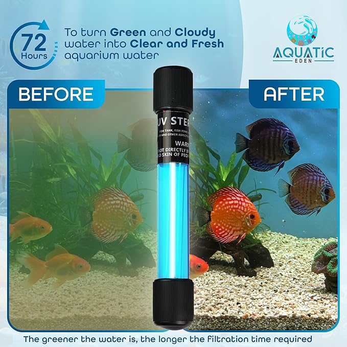 5W UV Light for Aquariums with 4 Timer Modes | UV-C Clean Light for Use in Sump Areas, Filters, Top Filter Boxes & Small Ponds – Keeps Fish Tanks Clear & Healthy