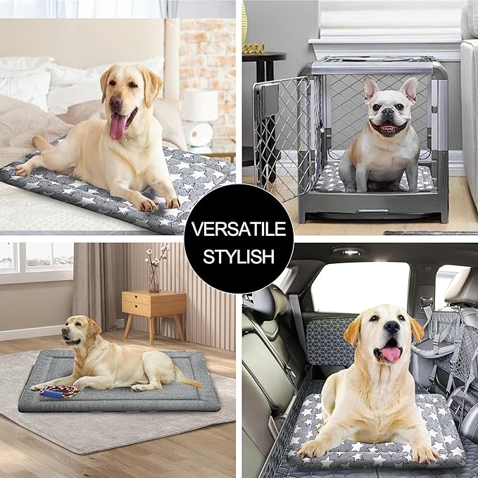 pobopobo Dog Bed Mat, Reversible Crate Pads for Small/Medium/Large Dogs & Cats Sleeping, Portable & Soft, Dog Beds Crate Pad M(30"*20"*1.5")