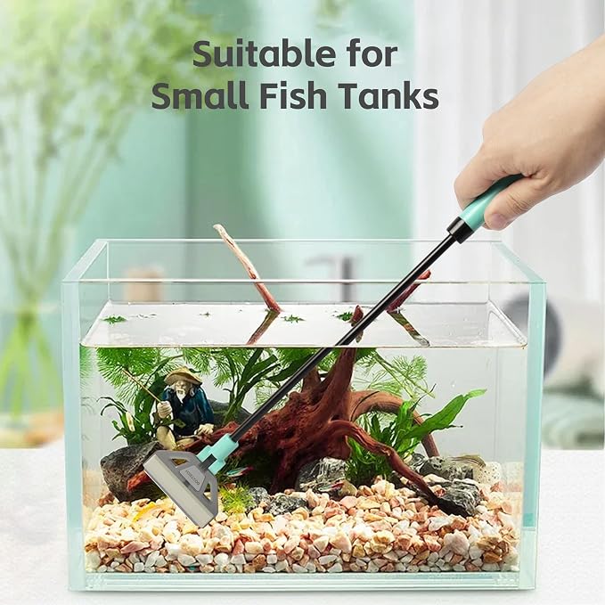 UPETTOOLSAlgae Scraper for Glass Aquariums,2 in 1 Adjustable Algae Scraper | with 5 Stainless Steel Blades and Cleaning Brush, Aquarium Glass Cleaning Tools for 20-40 Gallon Fish Tank