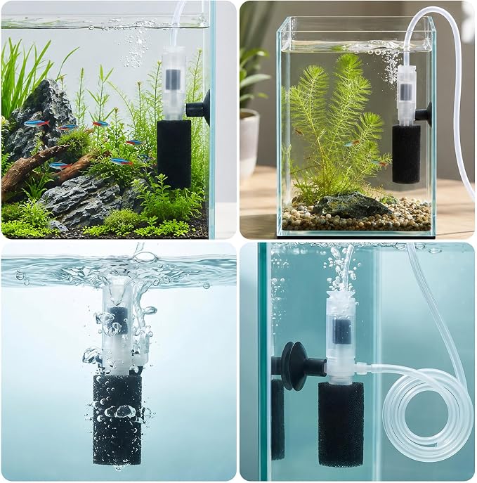 Mini Aquarium Filter Aquarium Sponge Filter Air Driven Sponge Filters Mini Sponges Fish Filters for Small Fish Tank 0.5-5 Gallon