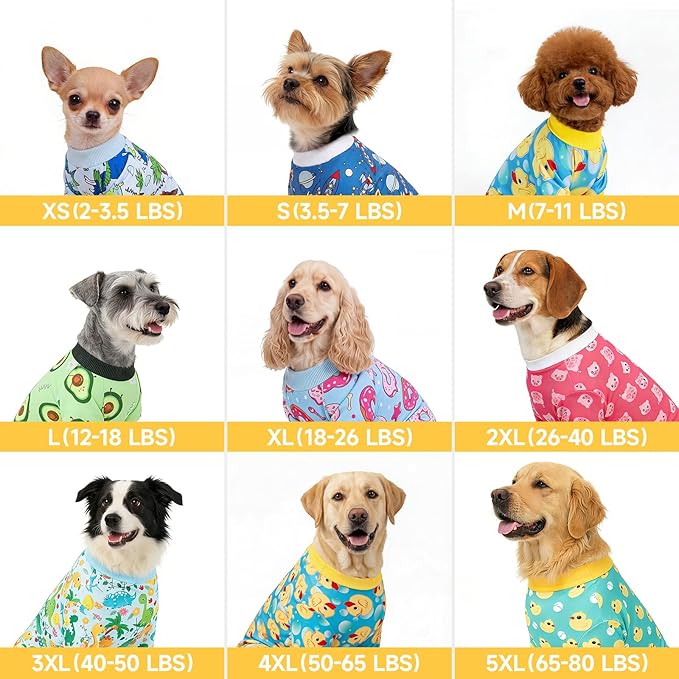 XPUDAC 4 Pieces Dog Pajamas for Small Dogs Boy Girl Soft Stretchy Pjs Onesies Puppy Clothes for Dog Cat Pet Outfits, XX-Small