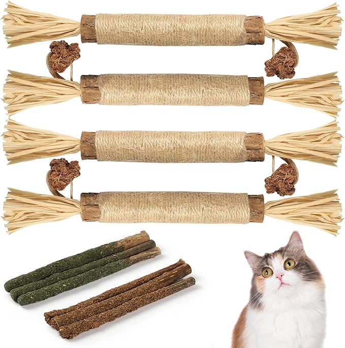 10 Park Silvervine Cat Toy, Silvervine Sticks for Cats, Cat Toy with Silvervine, Cat Chew Stick for Aggressive Chewers, Kitten Teething, and Dental Health - Silvervine Cat Toys for Hours of Fun