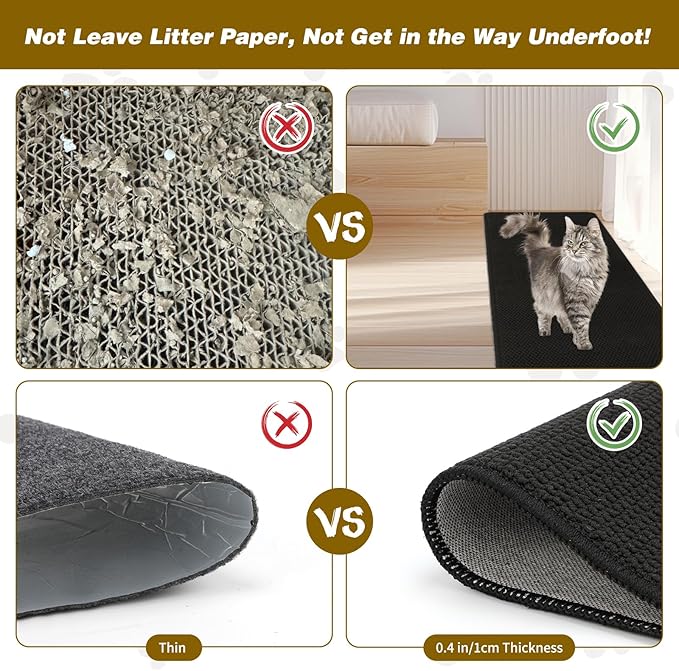 FHTONGE 71x15.8 Thickened Cat Wall Climbing Carpet with 16 Fixed Nails, Extra Large Tall Cat Scratch Pad for Wall, Wall Mounted Climbing Cat Scratcher for Furniture Couch Sofa Protector(Pure Black)