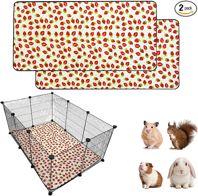 2 Pack Guinea Pig Cage Liners, Waterproof Reusable Guinea Pig Cage Liners,Waterproof Super Absorbent Pee Pads for Small Animals,24x36 inch 2pack