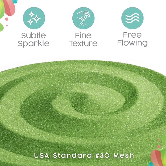 Lime Green Unity Sand, 1 LB (16 oz), Colored Sand for Weddings, Vase Filler, Home Decor, Crafts, Terrariums, and More
