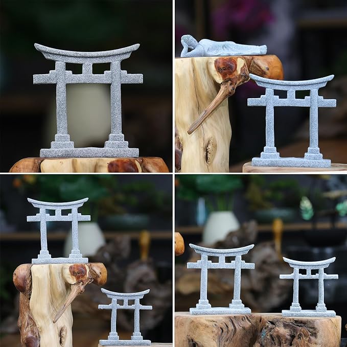 Fish Tanks Decoration Aquariums Japanese Torii Gate Ornament Garden Landscape Hideouts Cave House Dollhouse Accessories, 6.1x1.8x6.9cm