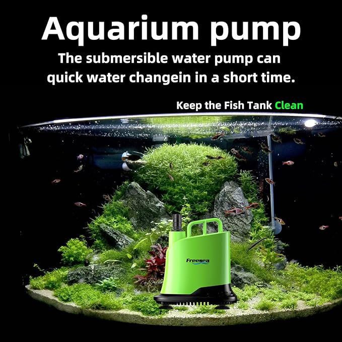 FREESEA Submersible Water Pump For Fountain: 700 GPH 40W Adjustable Small Sump Pump For Aquarium Pond Hydroponic