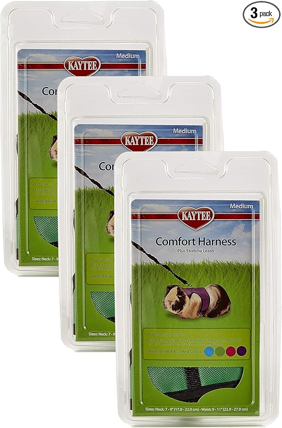 Kaytee Comfort Harness & Stretchy Leash, Medium (Pack of 3)