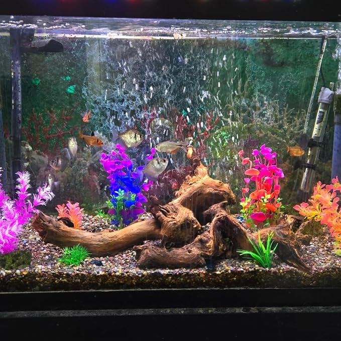 3 PCS Large Natural Aquarium Driftwood 8-10", Aquarium Drift Wood for Fish Tank Decoration, Assorted Size Mopani Wood Twisted Branches Trunk Decor for Freshwater, Reptile Terrarium