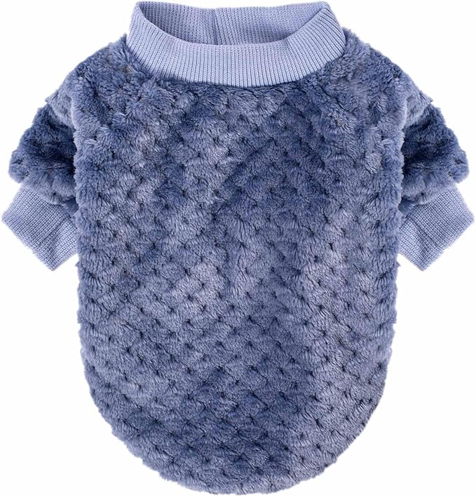 Dog Sweater, 2 or 3 Pack Dog Sweaters for Small Medium Dogs or Cat, Warm Soft Flannel Pet Clothes for Dogs Girl or Boy, Dog Shirt Coat Jacket (X-Small, Grey+Navy+Sky Blue)