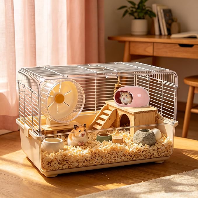 2-Pack Small Animal Backpack Carrier & Ceramic Hamster Hideout for Cooling Summer, Hamster House and Habitat Cool Bed for Other Similar-Size Small Pet Gerbil Rat Chinchilla