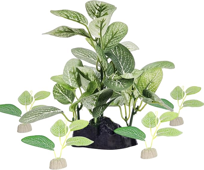 5PCS Artificial Fish Tank Plants Silk Aquarium Plant Silk Plants for Betta Fish Small Betta Fish Tank Grass Aquatic Decorations