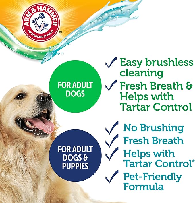 Arm & Hammer Complete Care Brushless Dental Kit for Dogs – Includes No-Brush Oral Gel + Dog Dental Spray, Fresh Breath, Tartar Control, Baking Soda Enhanced Dental Dog Supplies, 4 Fl Oz Each