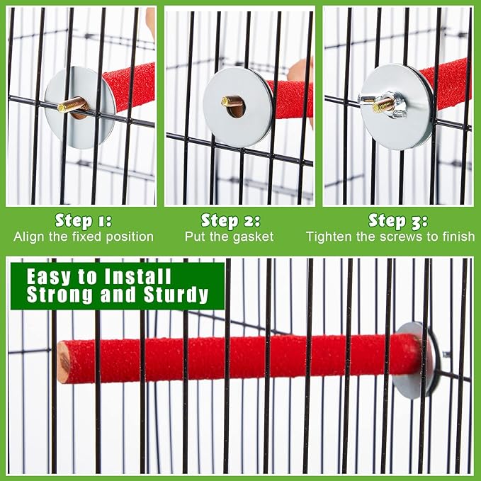 10 Pieces Bird Perch Stand Parrot Stand Paw Grinding Stick Parrot Perch Rough Surfaced Bird Cage Stand Colorful Wooden Parakeet Perch Toys for Cockatiels Cage Accessories