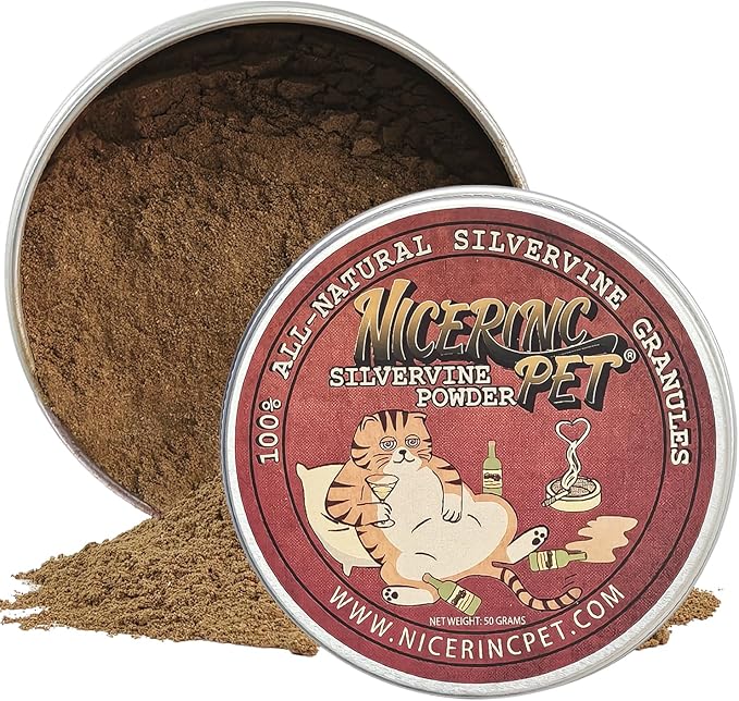 Silver Vine Powder, Organic Gall Fruit Powder(Matatabi), 100% Natural Catnip Alternative, Refillable Catnip Toys for Cats & Kittens, 50 Grams（1.8 OZ） of Powder