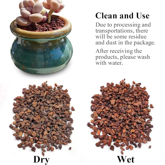 FANTIAN 5 lbs Red Lava Rock for Plants, 1/4 Inch Crush Volcanic Rocks | Natural Pumice Gravel, Succulent Cactus Soil Potting Mix, Soil Drainage, Fire Pits,Outdoor Garden,Safe for Aquarium